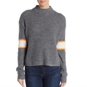 John & Jenn Varsity Stripe Mock Neck Sweater
